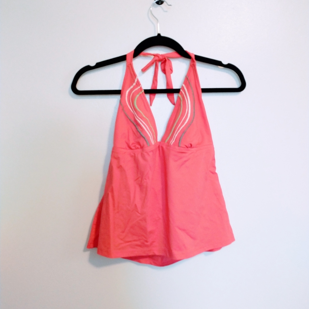 Mossimo pink tankini pink with embroidery size large